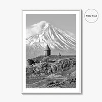 Armenia Black and White Fine Art Photo Print, Khor Virap Monastery, Mount Ararat Poster