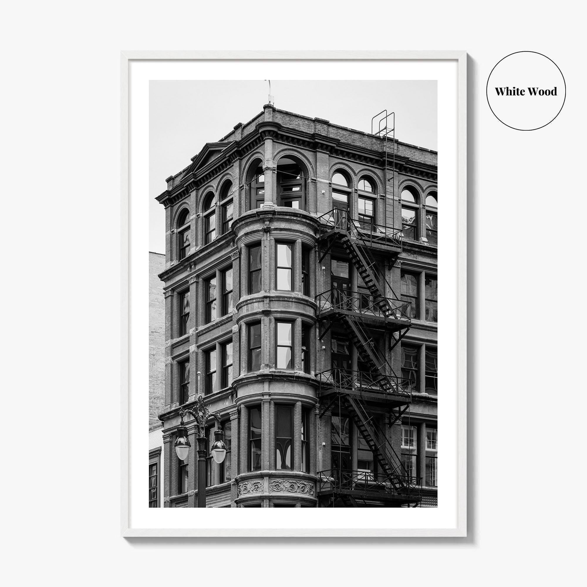 Detroit Black and White Fine Art Photo Print, Michigan USA, Architecture Wall Decor Poster