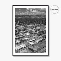 Fort Collins Black and White Fine Art Photo Print, Aerial View, Colorado Poster, USA