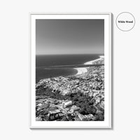 Corona Del Mar Black and White Fine Art Photo Print, Newport Beach California, Aerial
