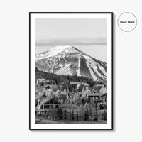 Mount Crested Butte Black and White Fine Art Photo Print, Colorado Poster