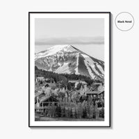 Mount Crested Butte Black and White Fine Art Photo Print, Colorado Poster