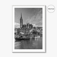 Cork Black and White Fine Art Photo Print, Cobh Cathedral Ireland Poster