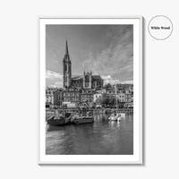 Cork Black and White Fine Art Photo Print, Cobh Cathedral Ireland Poster