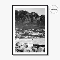 Cape Town Black and White Fine Art Photo Print, Camps Bay South Africa Poster