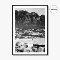 Cape Town Black and White Fine Art Photo Print, Camps Bay South Africa Poster