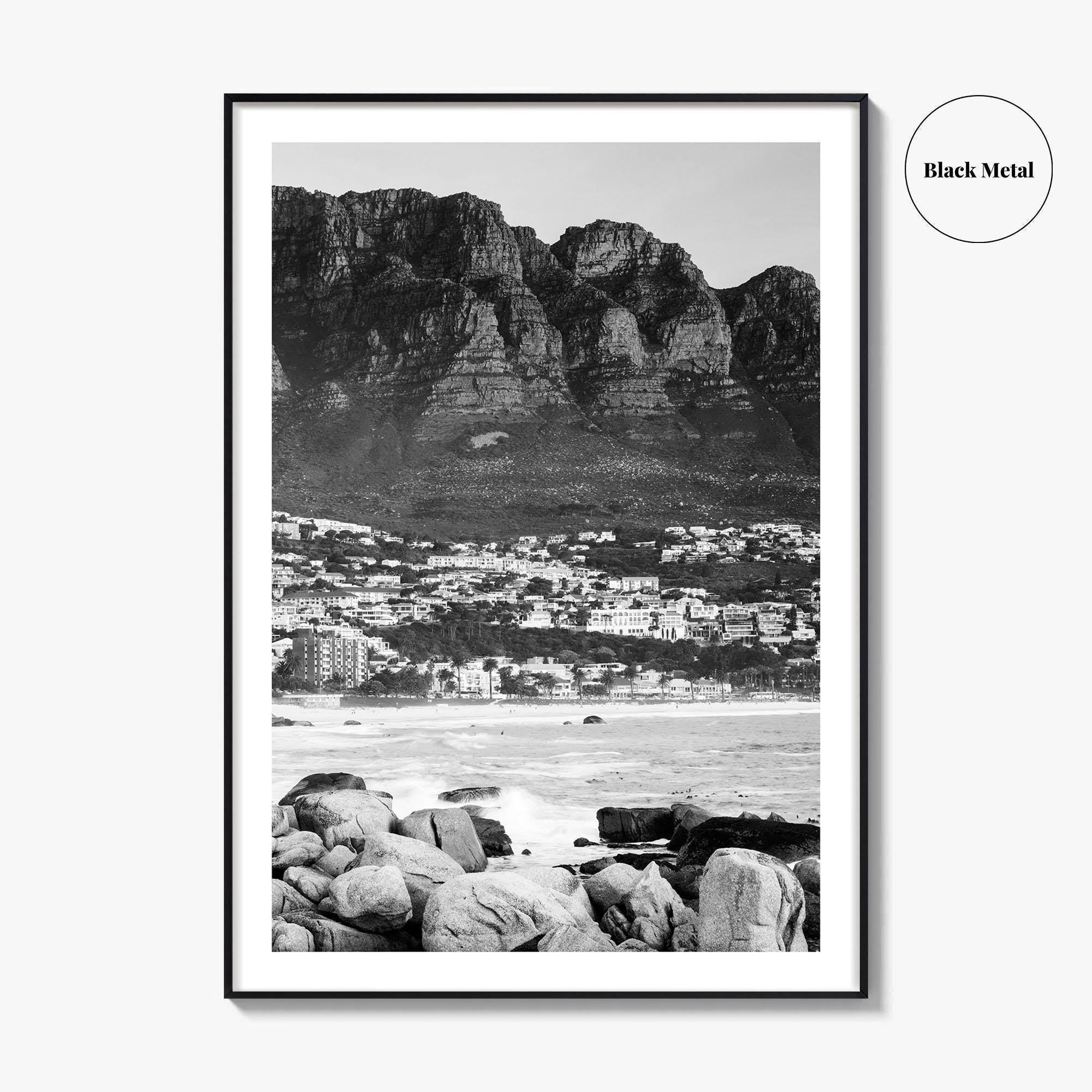 Cape Town Black and White Fine Art Photo Print, Camps Bay South Africa Poster