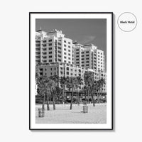 Clearwater Beach Black and White Fine Art Photo Print, Florida, Gulf of Mexico Poster
