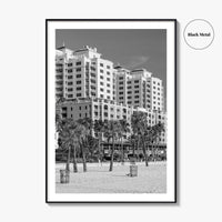Clearwater Beach Black and White Fine Art Photo Print, Florida, Gulf of Mexico Poster