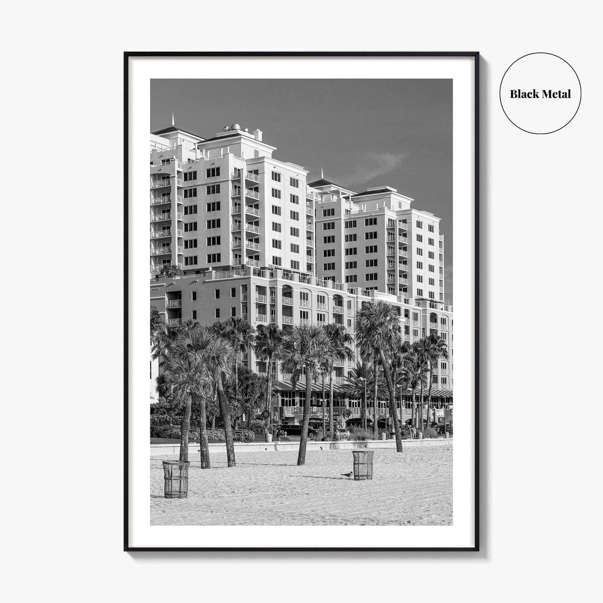 Clearwater Beach Black and White Fine Art Photo Print, Florida, Gulf of Mexico Poster