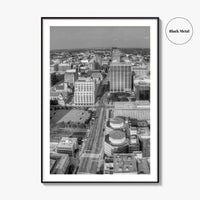 Dayton Skyline Black and White Fine Art Photo Print, Ohio, USA, Wall Decor, Poster