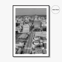 Dayton Skyline Black and White Fine Art Photo Print, Ohio, USA, Wall Decor, Poster