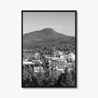 Eugene Skyline Black and White Fine Art Photo Print, Oregon Wall Poster, USA
