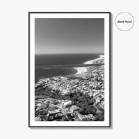 Corona Del Mar Black and White Fine Art Photo Print, Newport Beach California, Aerial