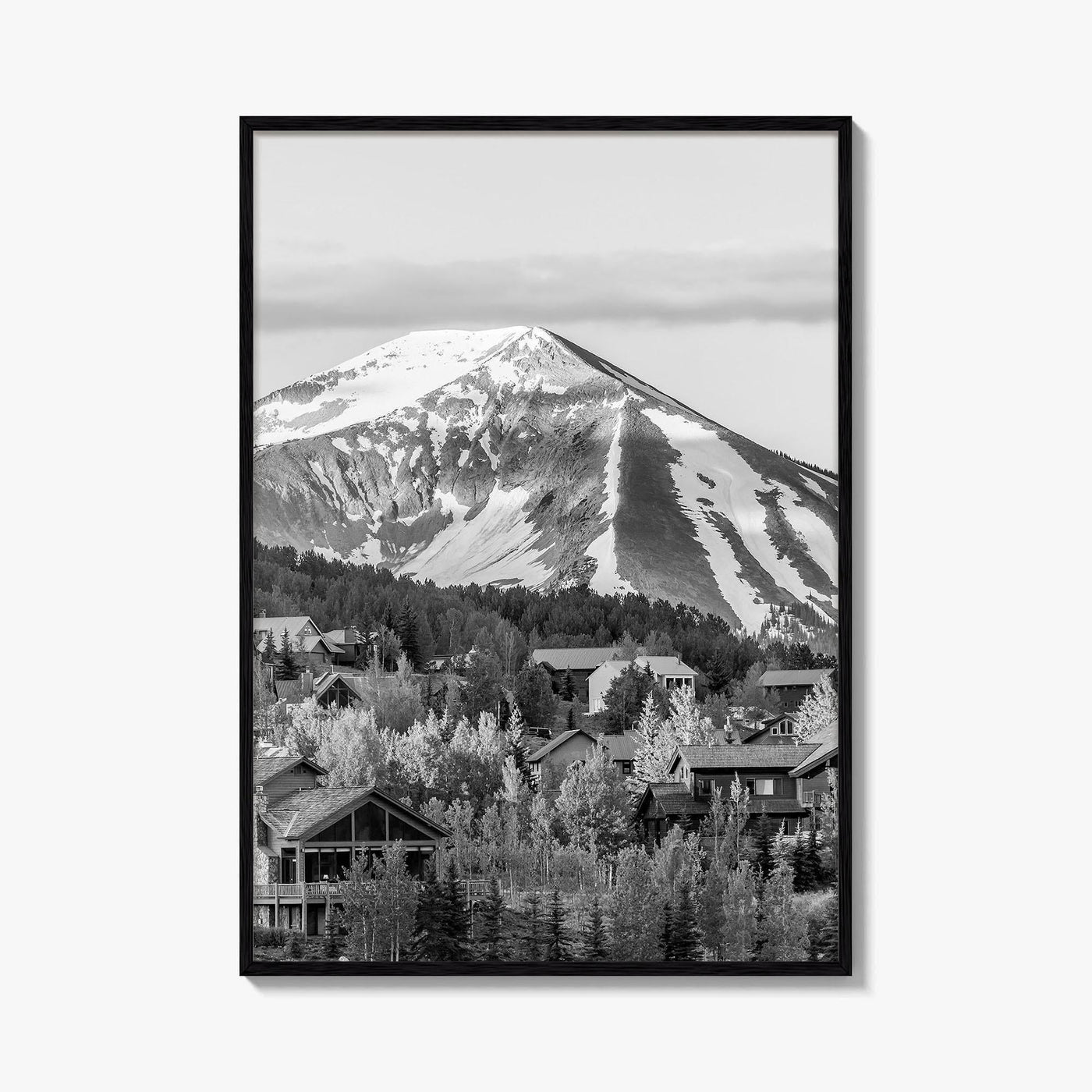 Mount Crested Butte Black and White Fine Art Photo Print, Colorado Poster