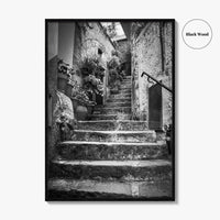 Cinque Terre Black and White Fine Art Photo Print, Riomaggiore Italy Poster