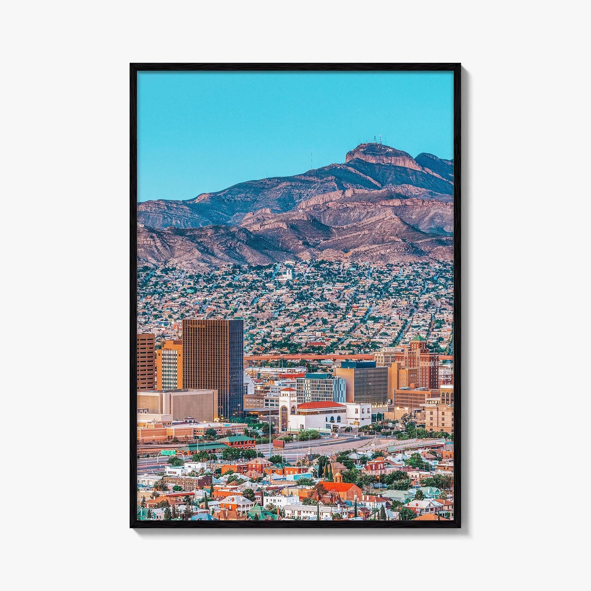 El Paso Skyline Fine Art Photo Print, Downtown, Texas USA, Wall Art Poster