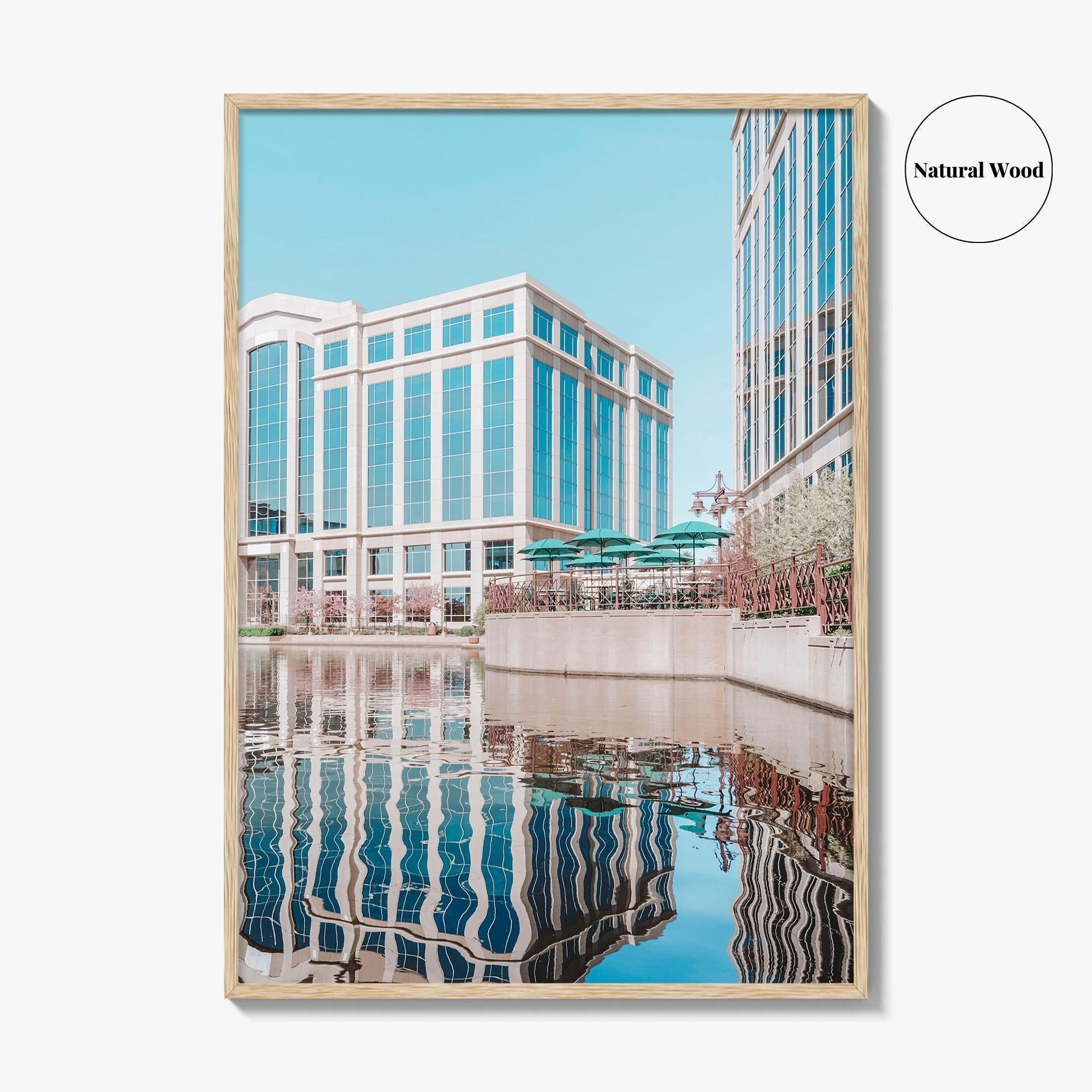 Bloomington Fine Art Photo Print, Minnesota Wall Decor, Office Park Lake Reflection Poster, USA
