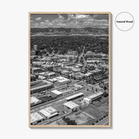 Fort Collins Black and White Fine Art Photo Print, Aerial View, Colorado Poster, USA