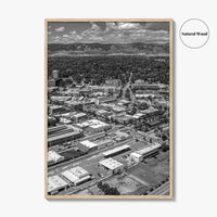 Fort Collins Black and White Fine Art Photo Print, Aerial View, Colorado Poster, USA