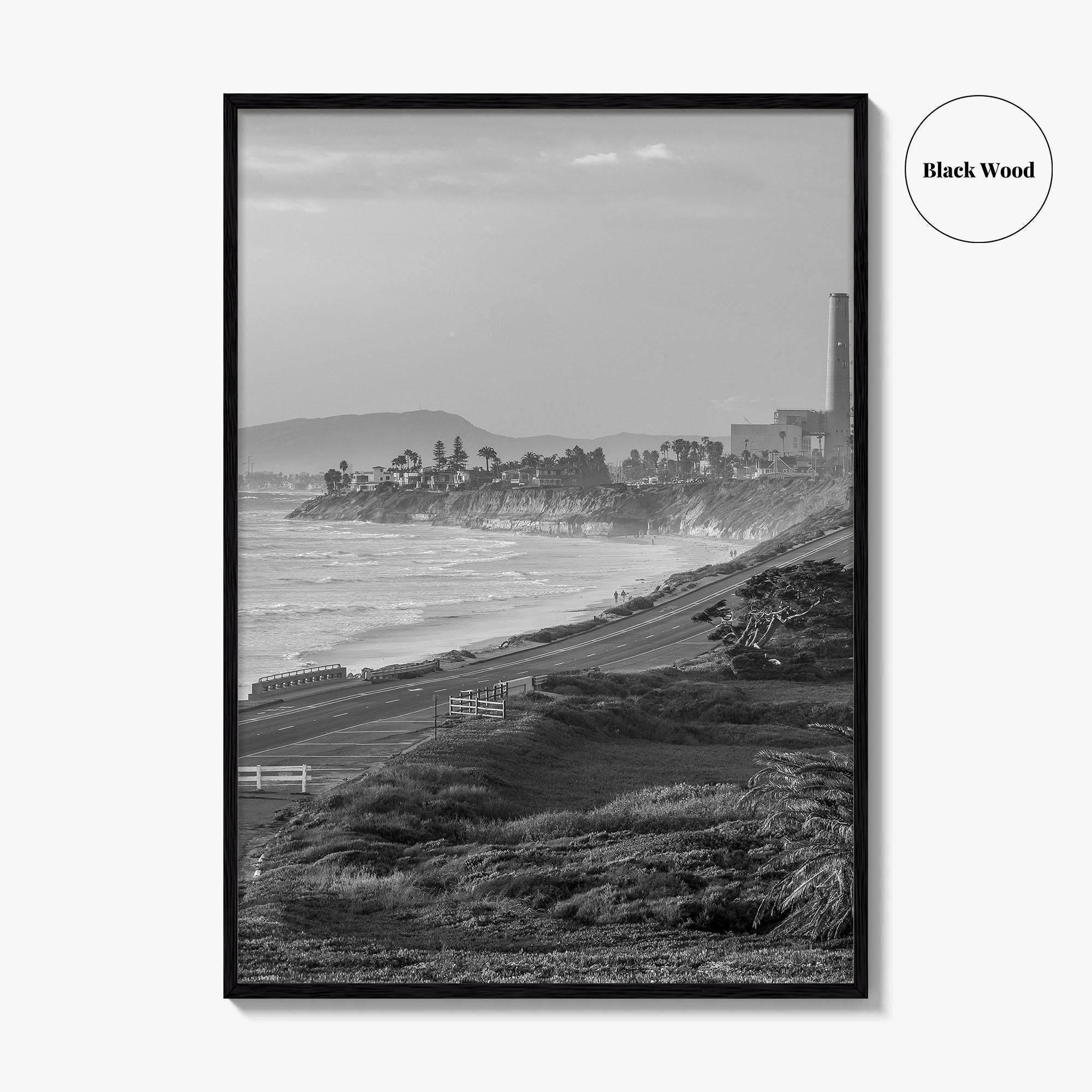 Carlsbad Black and White Fine Art Photo Print, San Diego Power Plant California Poster
