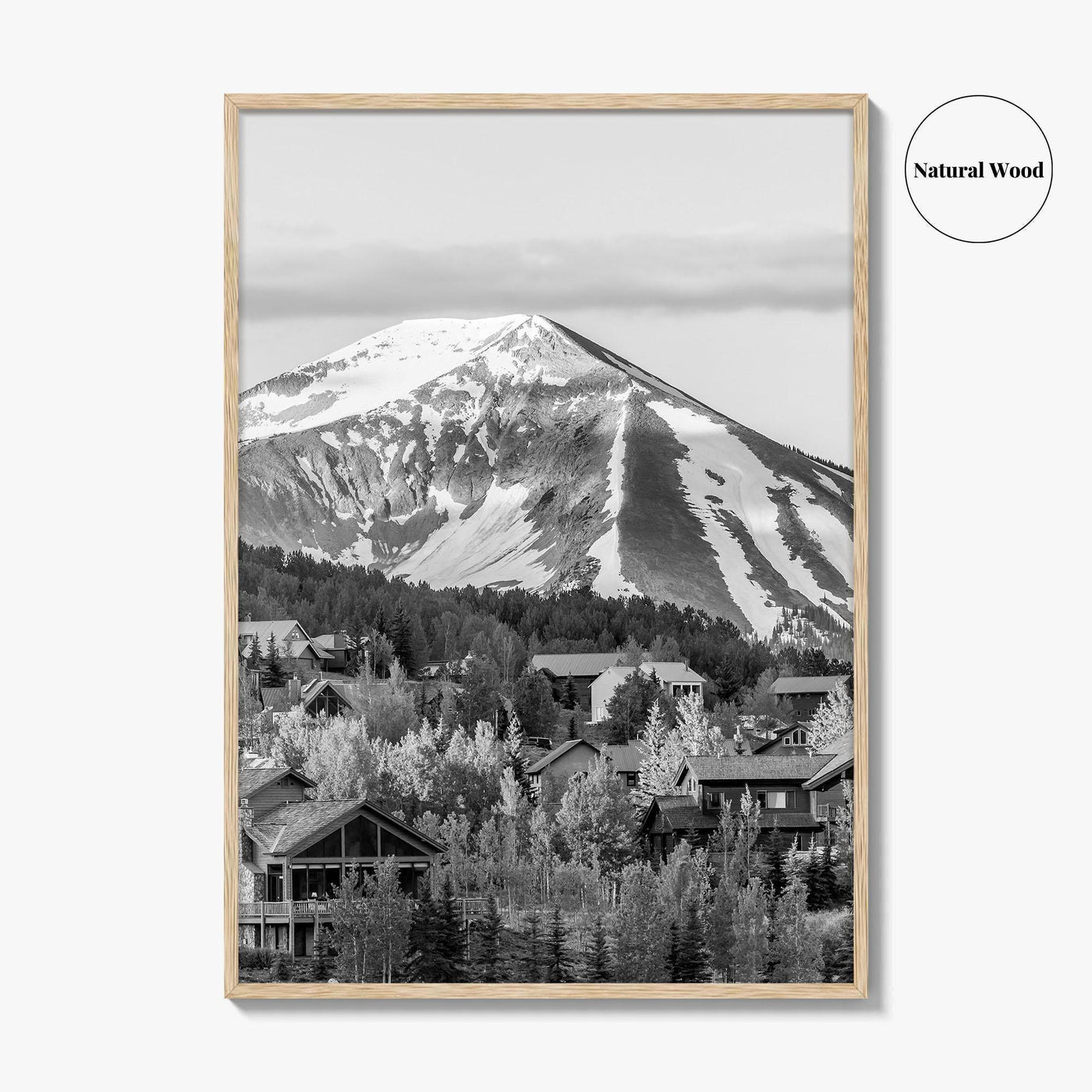 Mount Crested Butte Black and White Fine Art Photo Print, Colorado Poster