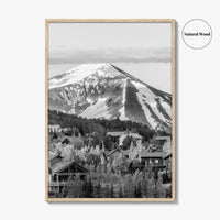 Mount Crested Butte Black and White Fine Art Photo Print, Colorado Poster
