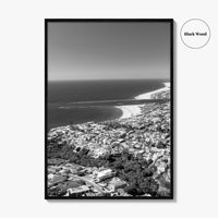 Corona Del Mar Black and White Fine Art Photo Print, Newport Beach California, Aerial