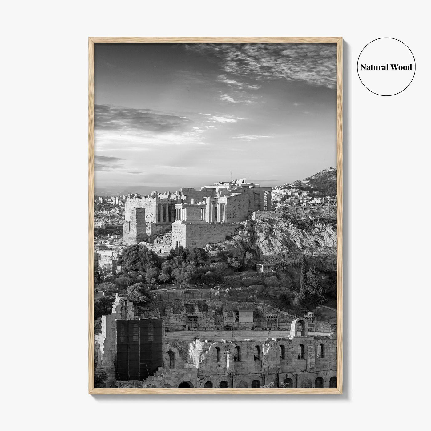 Athens Black and White Fine Art Photo Print, Acropolis Parthenon, Greece Wall Decor Poster