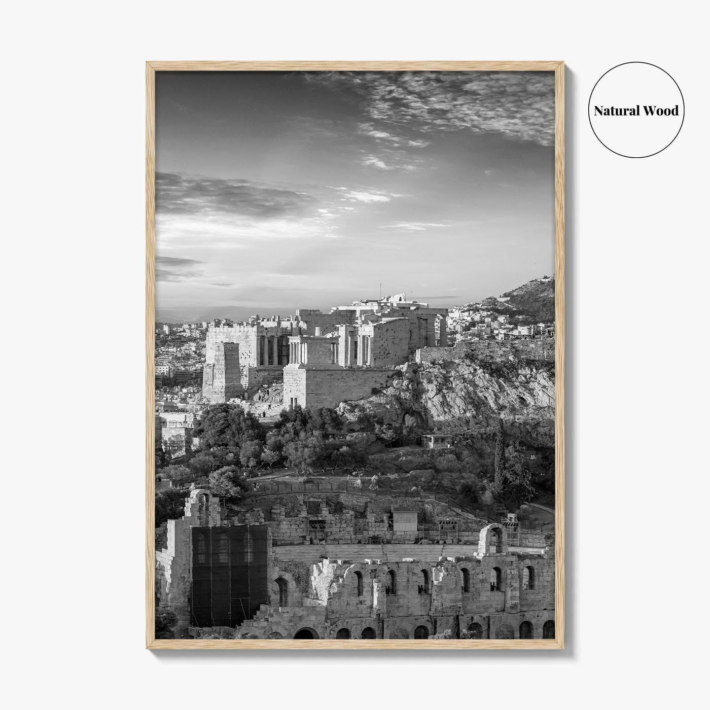 Athens Black and White Fine Art Photo Print, Acropolis Parthenon, Greece Wall Decor Poster