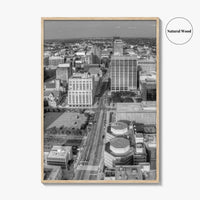 Dayton Skyline Black and White Fine Art Photo Print, Ohio, USA, Wall Decor, Poster