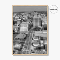 Dayton Skyline Black and White Fine Art Photo Print, Ohio, USA, Wall Decor, Poster