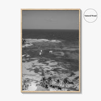 Akumal Black and White Fine Art Photo Print, Quintana Roo Riviera Maya Mexico Poster