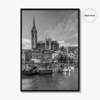 Cork Black and White Fine Art Photo Print, Cobh Cathedral Ireland Poster