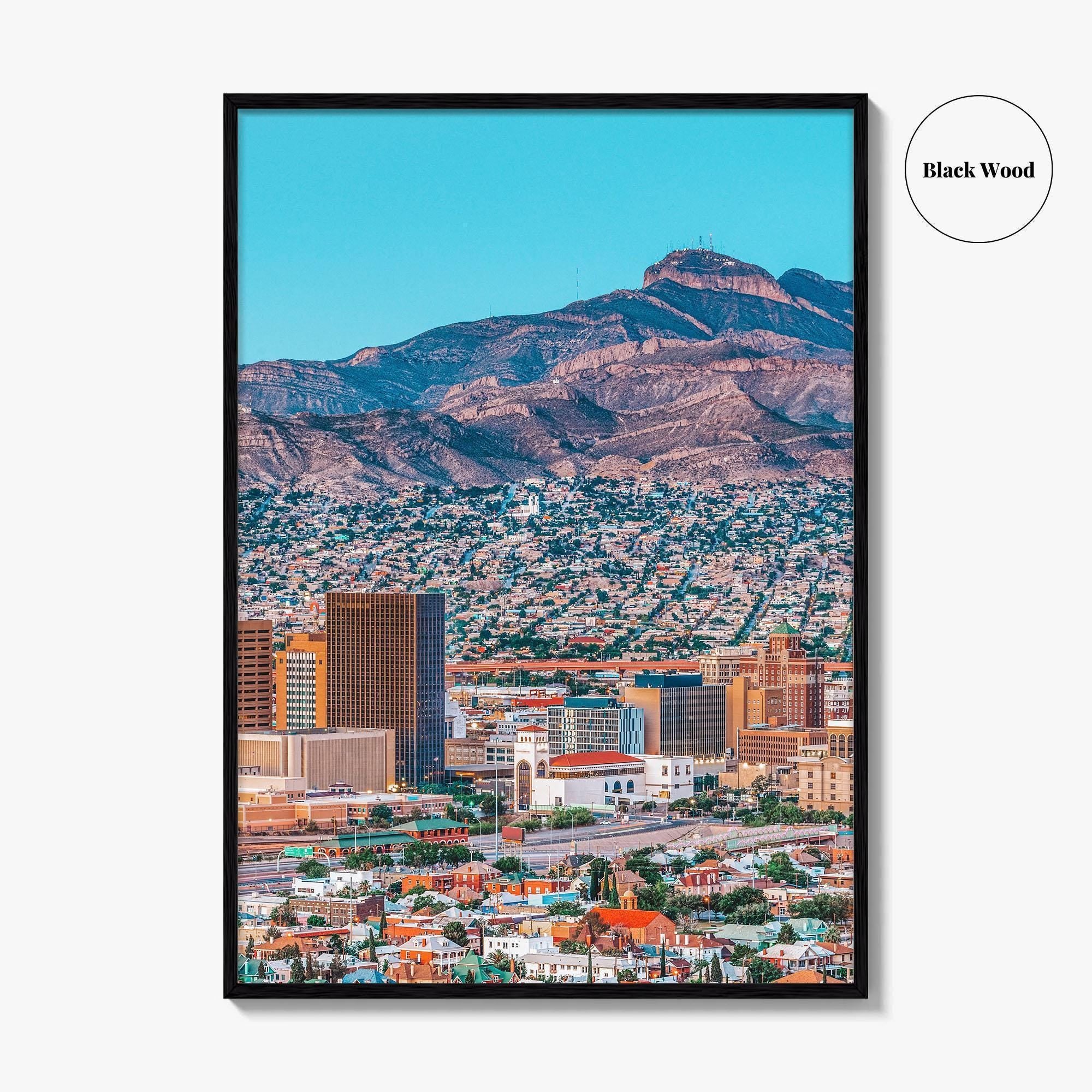 El Paso Skyline Fine Art Photo Print, Downtown, Texas USA, Wall Art Poster