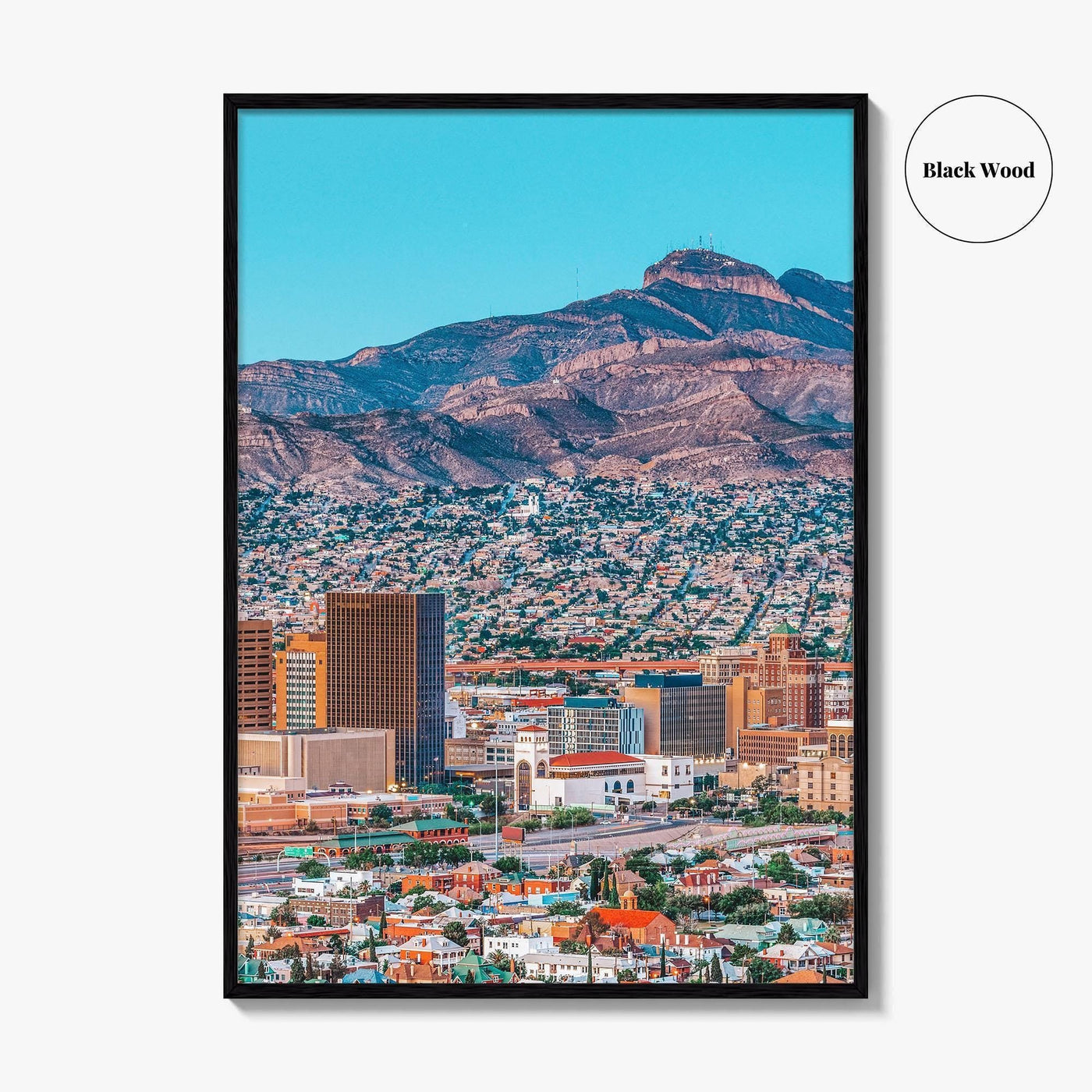 El Paso Skyline Fine Art Photo Print, Downtown, Texas USA, Wall Art Poster