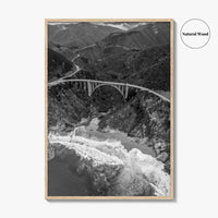 Big Sur Black and White Fine Art Photo Print, Bixby Creek Bridge, California Poster