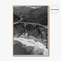 Big Sur Black and White Fine Art Photo Print, Bixby Creek Bridge, California Poster
