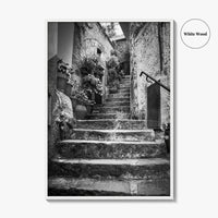 Cinque Terre Black and White Fine Art Photo Print, Riomaggiore Italy Poster