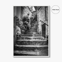 Cinque Terre Black and White Fine Art Photo Print, Riomaggiore Italy Poster