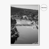 Ardennes Black and White Fine Art Photo Print, River Meuse Dinant Namur Poster