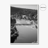 Ardennes Black and White Fine Art Photo Print, River Meuse Dinant Namur Poster