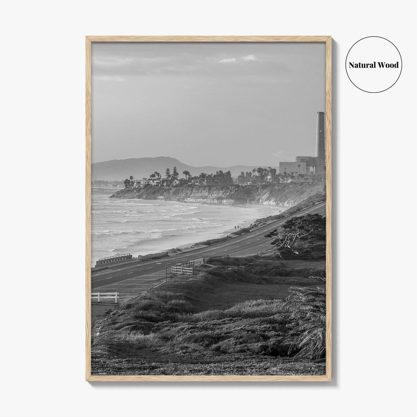 Carlsbad Black and White Fine Art Photo Print, San Diego Power Plant California Poster