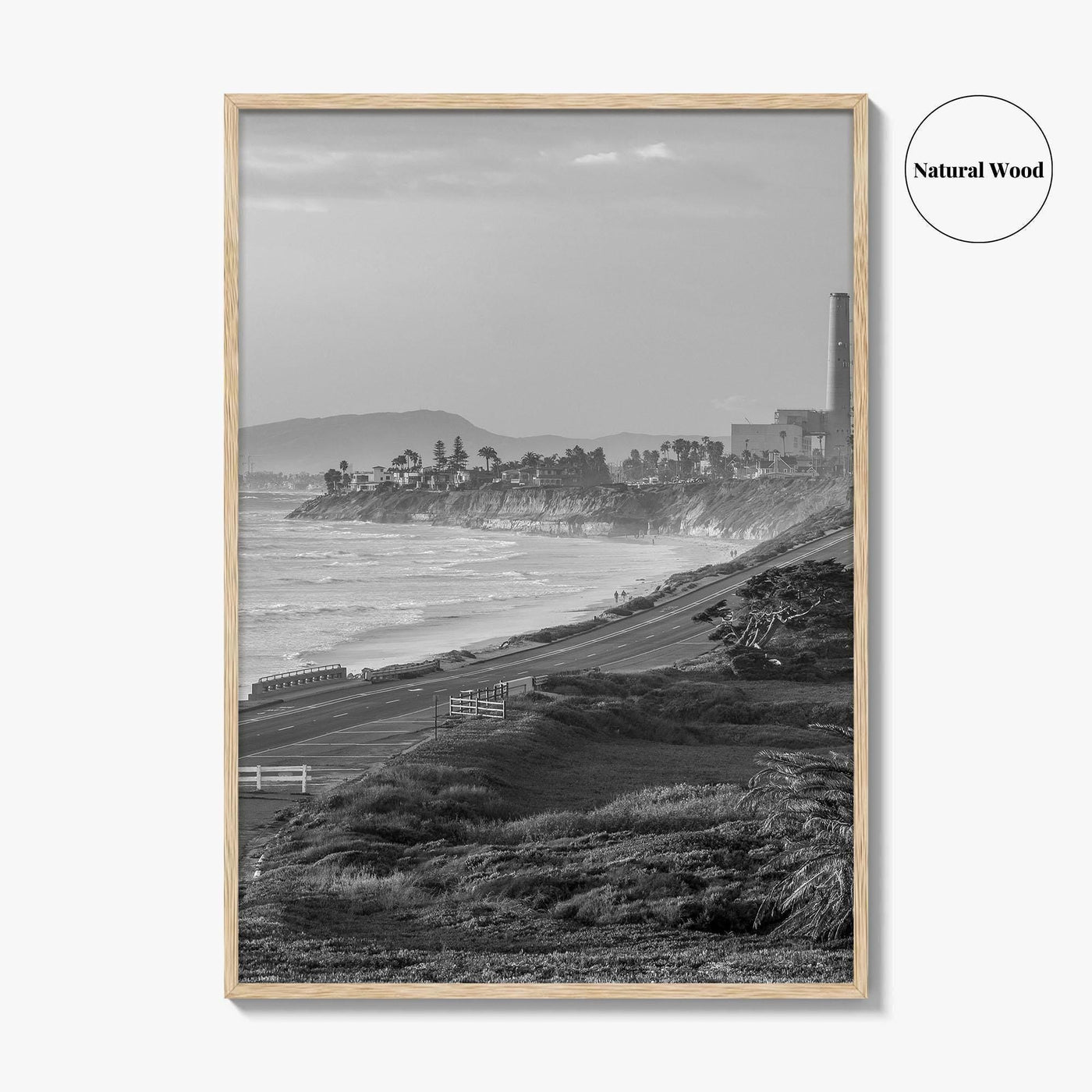 Carlsbad Black and White Fine Art Photo Print, San Diego Power Plant California Poster