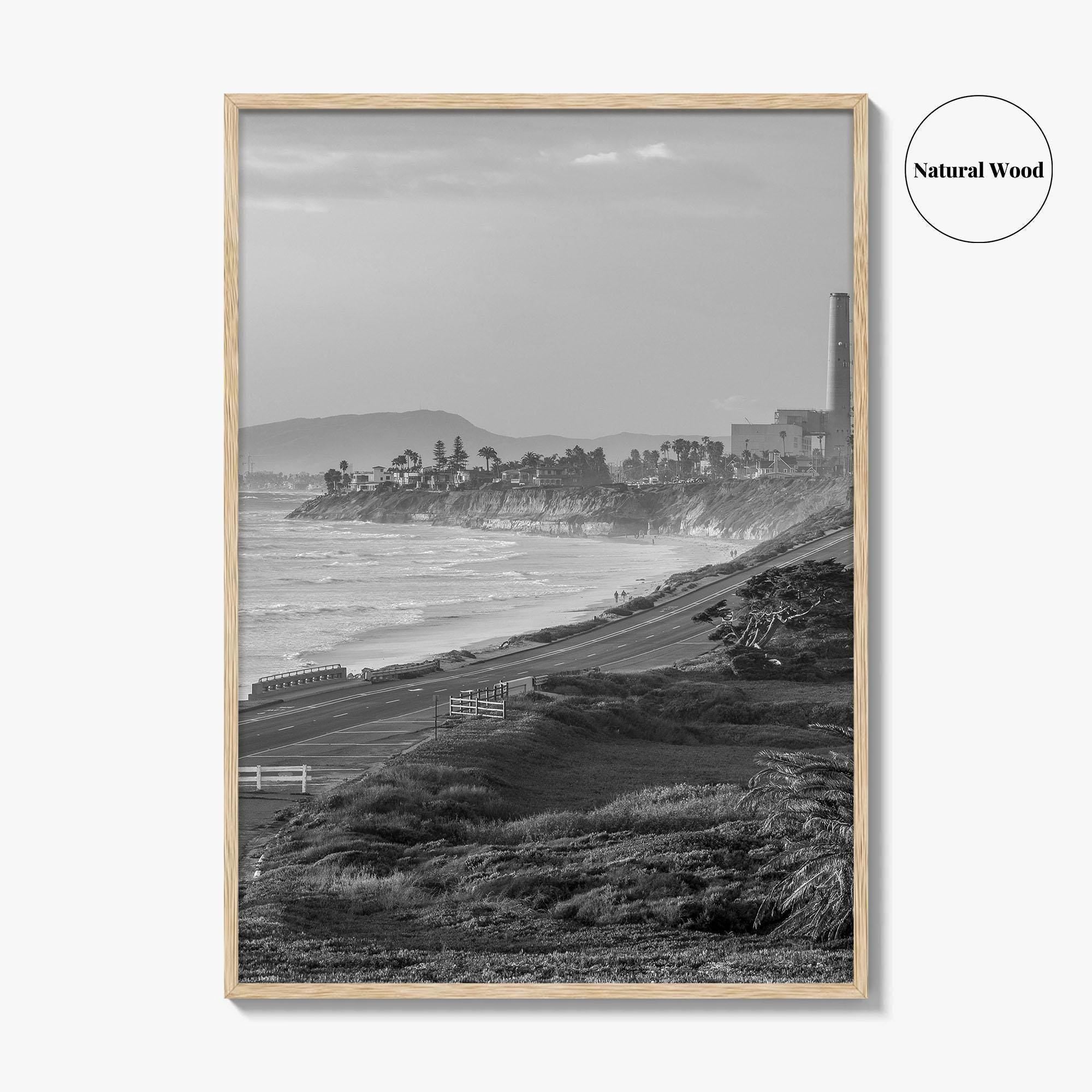 Carlsbad Black and White Fine Art Photo Print, San Diego Power Plant California Poster