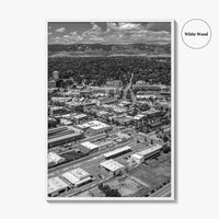 Fort Collins Black and White Fine Art Photo Print, Aerial View, Colorado Poster, USA