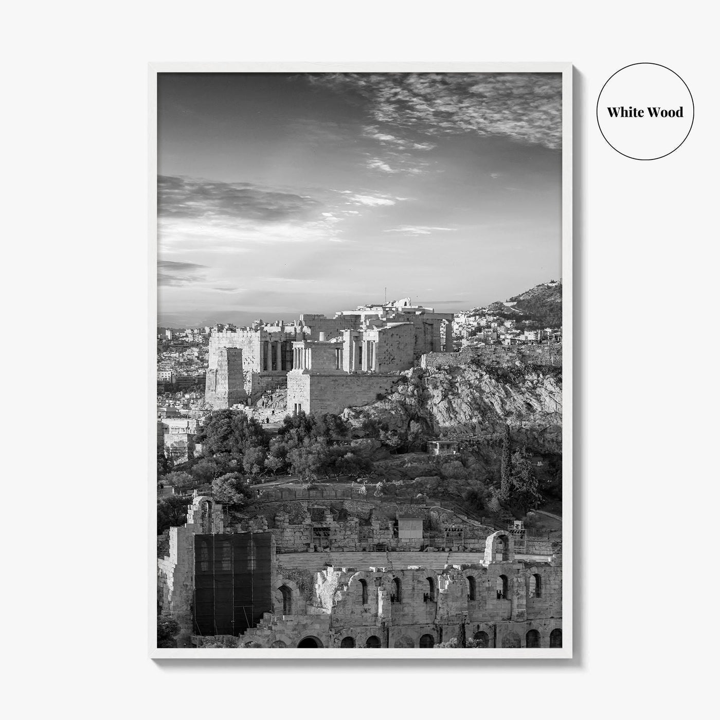 Athens Black and White Fine Art Photo Print, Acropolis Parthenon, Greece Wall Decor Poster