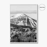 Mount Crested Butte Black and White Fine Art Photo Print, Colorado Poster