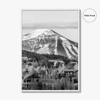 Mount Crested Butte Black and White Fine Art Photo Print, Colorado Poster