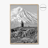 Armenia Black and White Fine Art Photo Print, Khor Virap Monastery, Mount Ararat Poster
